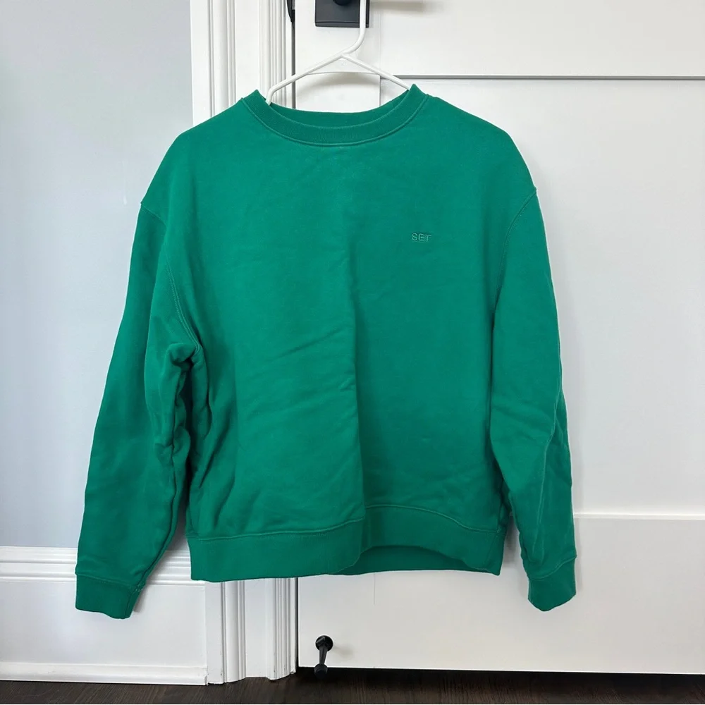 SET Active💚 Heavyweight Sweats Green Crewneck - Picture 1 of 8
